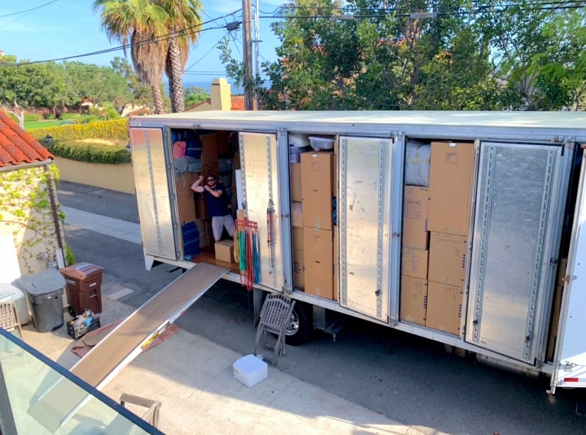 Vaults Loaded Moving Truck