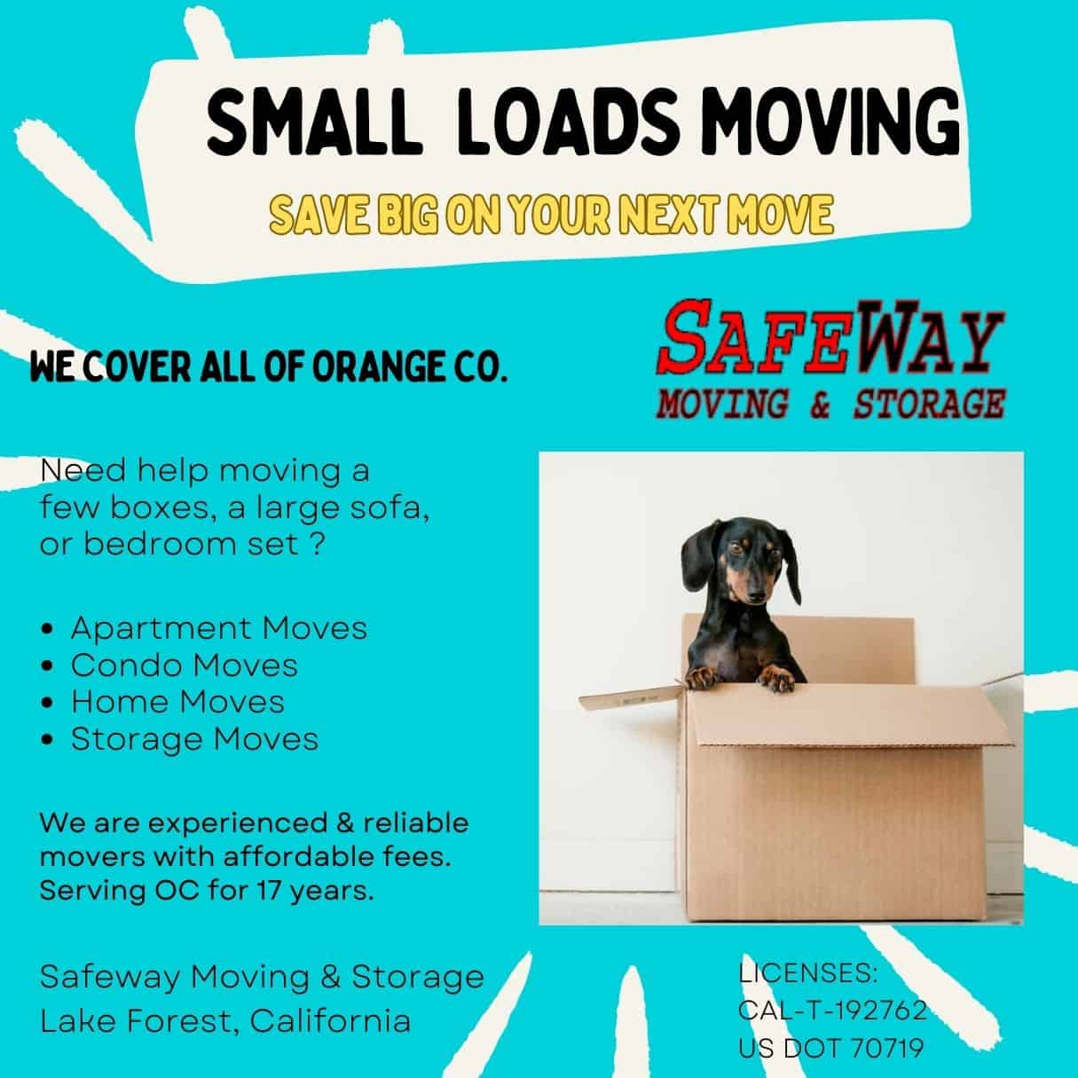 Small Load Movers in Irvine/Lake Forest