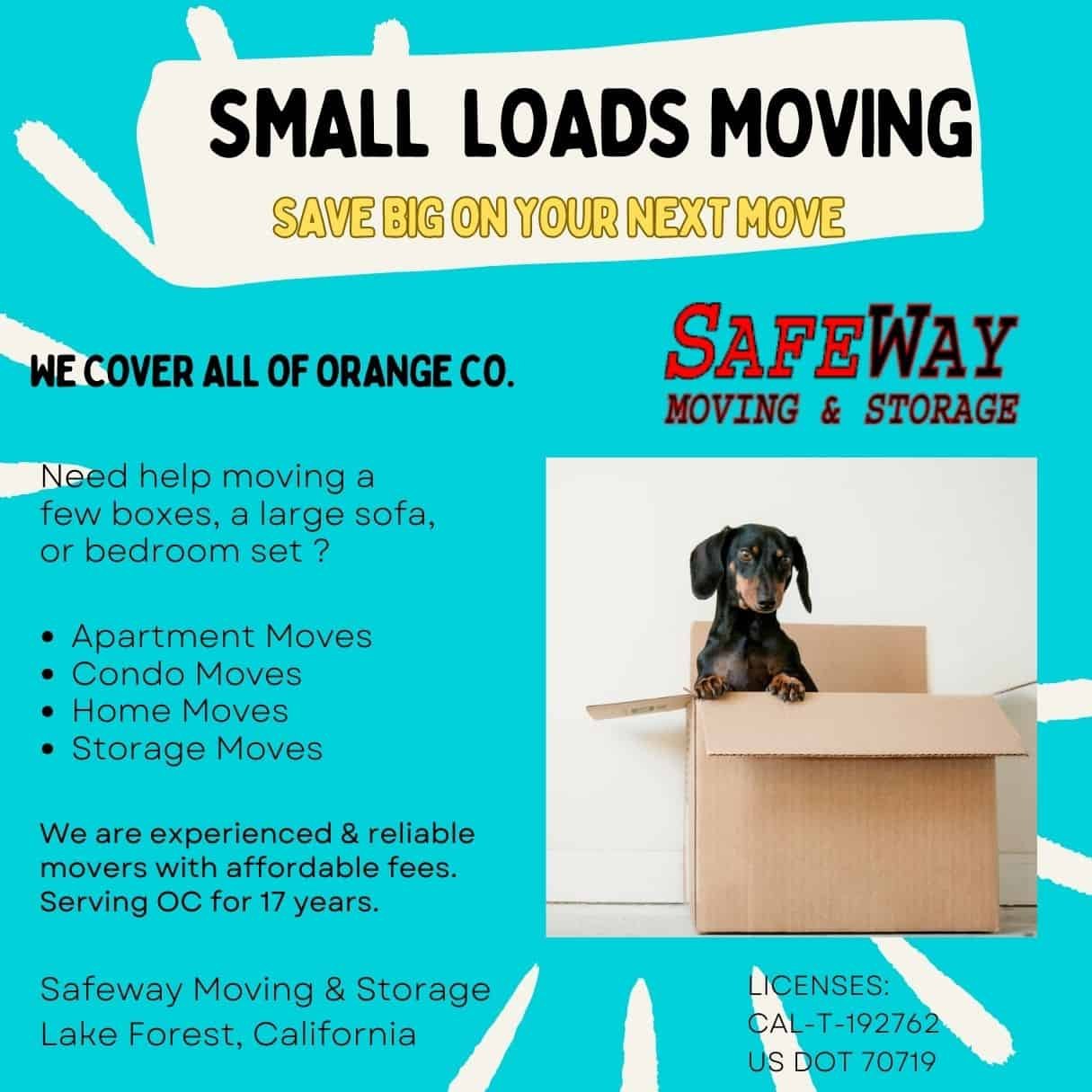 Small Load Movers in Irvine/Lake Forest