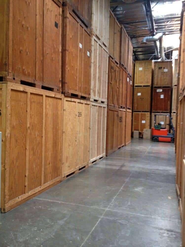 organized warehouse with forklift