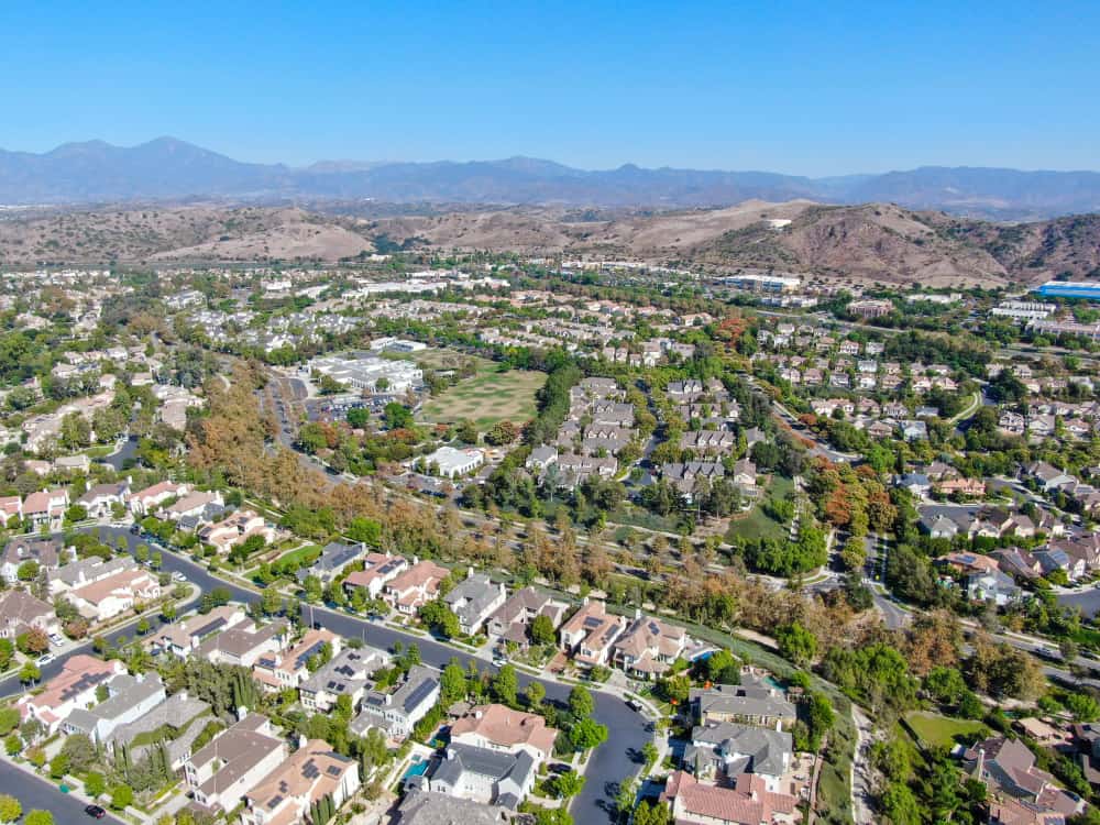 Aerial view of local neighborhoods in Ladera Ranch, CA