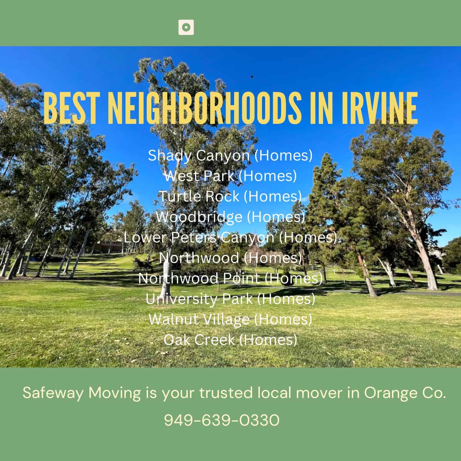top neighborhoods to move in irvine