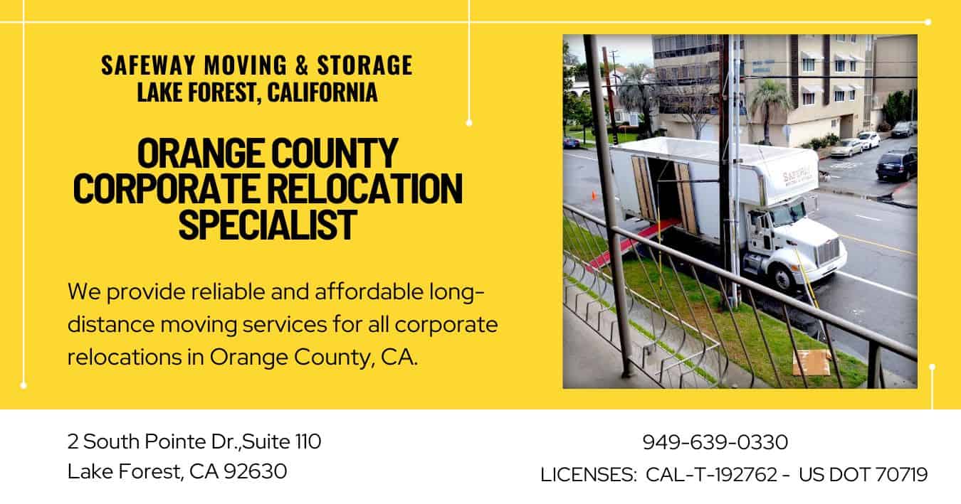 Orange County Corporate Relocation Specialist-Safeway Moving Lake Forest